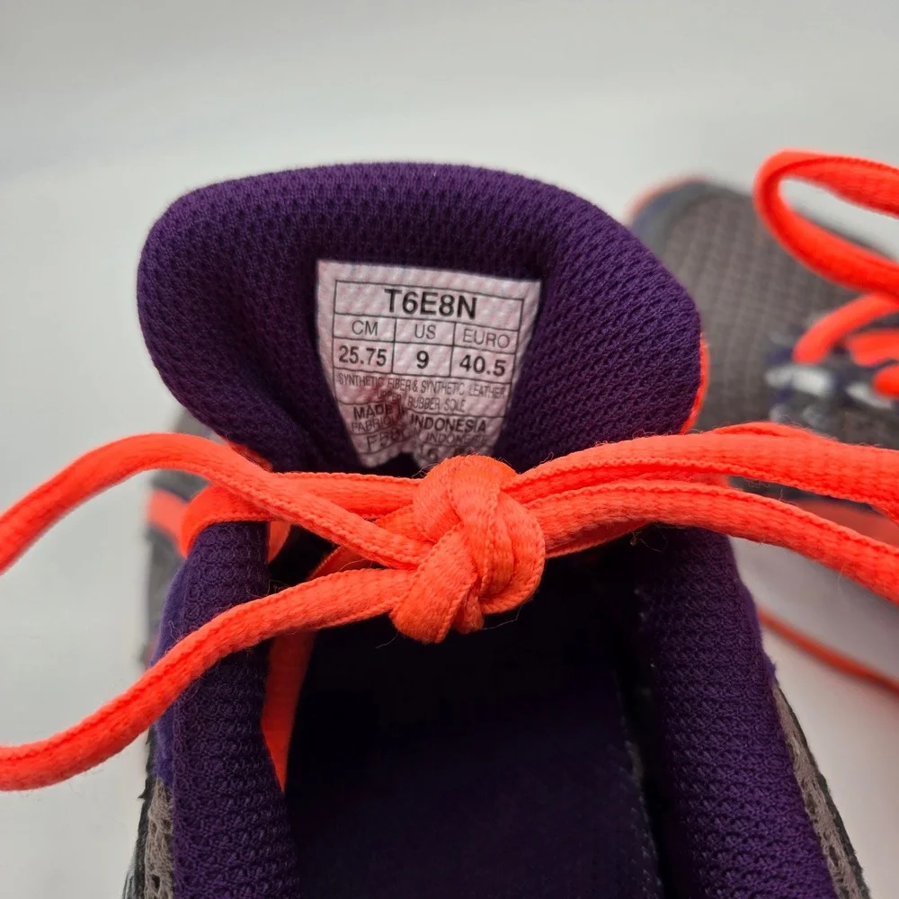 Asics Gel-Excite 4 Running Shoes Womens Size‎ 9 Gray Purple Orange T6E8N
